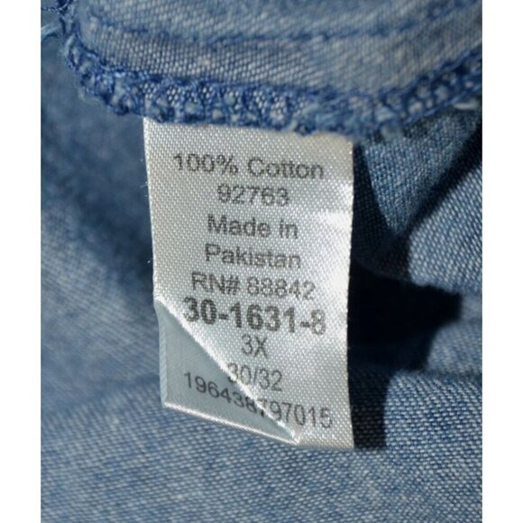 ELLOS Denim Tunic Top Oversized 3X 30/32 Button Front Shirt Side Slits Comfy - Picture 9 of 10